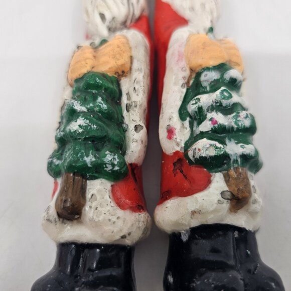 Vintage Santa Claus Christmas Sculpture Candles 10 in Lot of 4 Red White - Picture 10 of 11